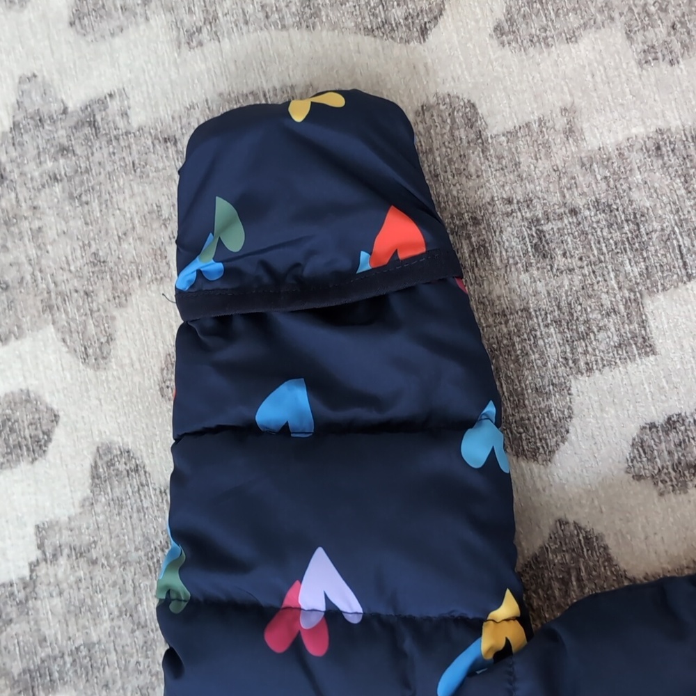Primary Baby parka puffer suit - Navy Hearts In Size 18-24 Months - Picture 5 of 8